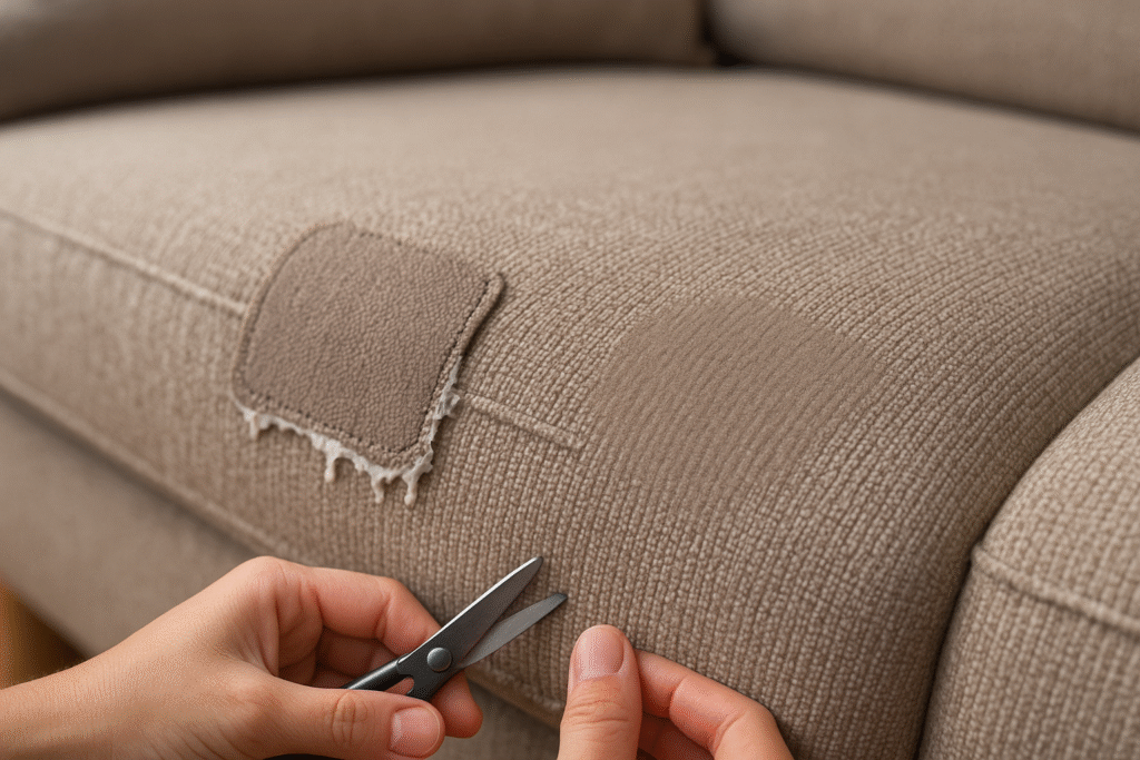 common mistakes when fixing burn hole on couch