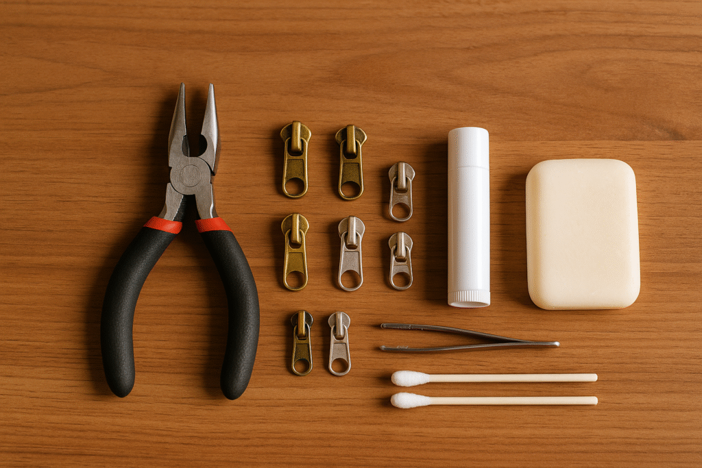 alternative zipper repair methods with household items and travel kit