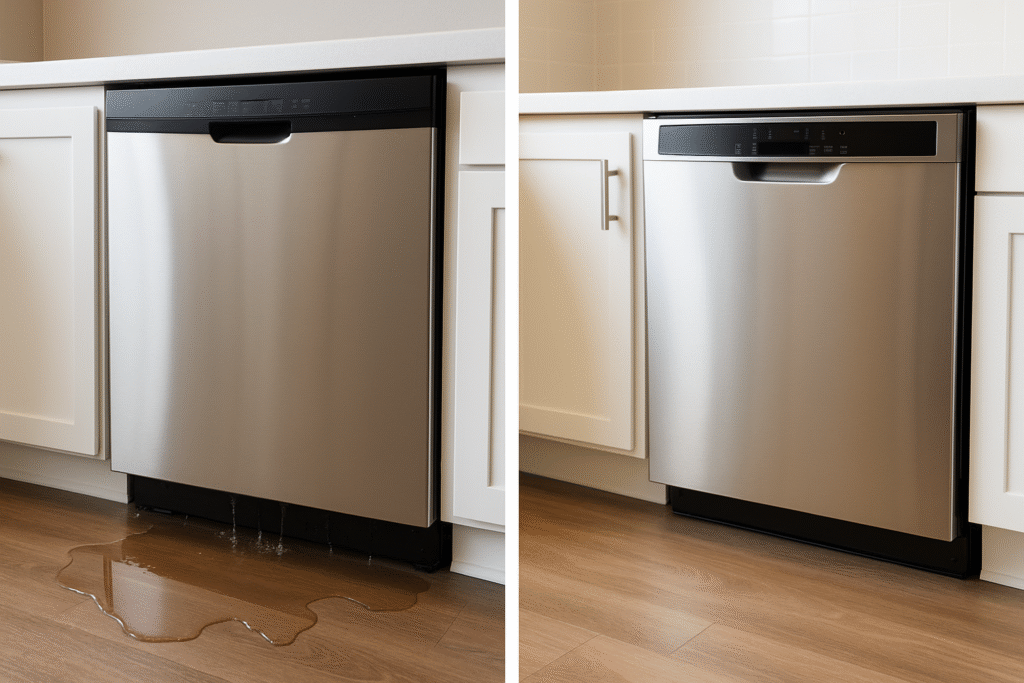 common mistakes in dishwasher replacement compared to proper installation"