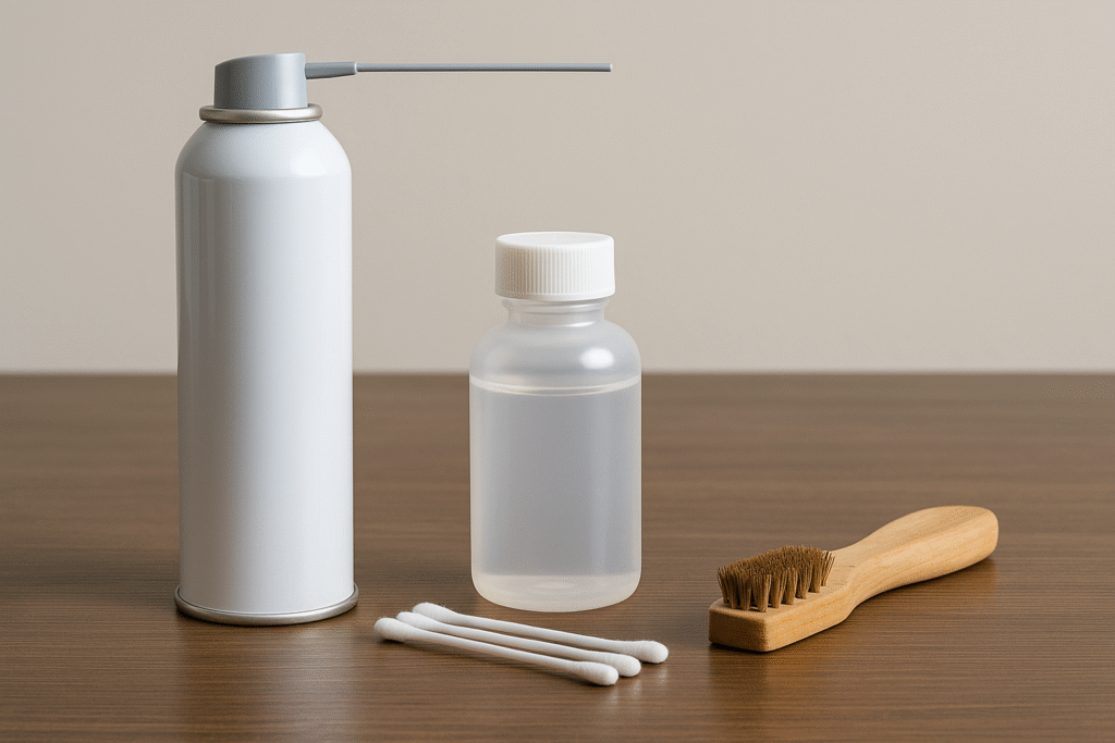alternative tools for cleaning thermocouple including compressed air, alcohol swabs, and brass brush