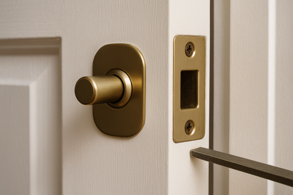 clean door latch fully retracted with secure closed door