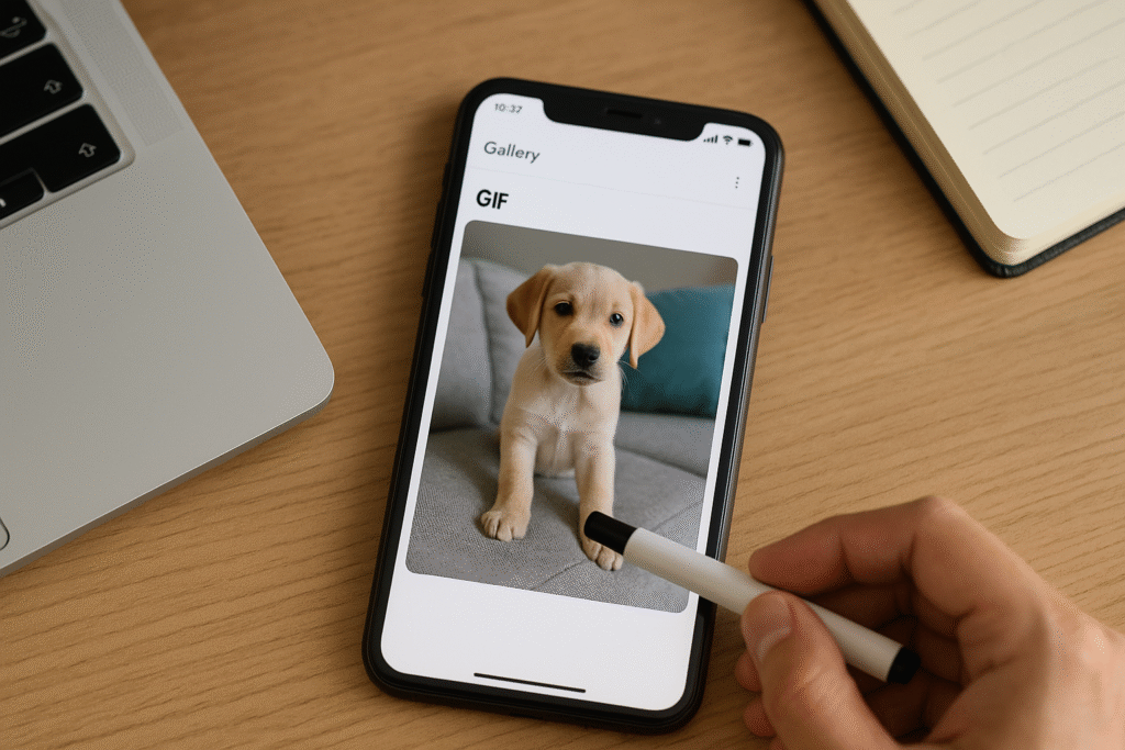 Twitter GIF saved and visible in phone gallery