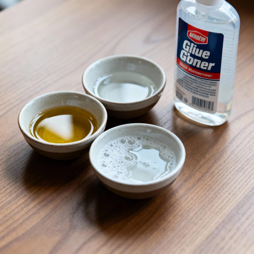 alternatives to acetone for removing super glue including oil, vinegar, soapy water, and remover bottle